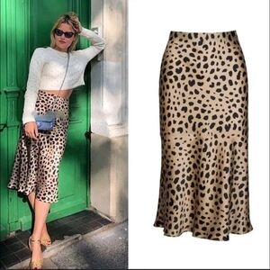 Leopard Print Midi Skirt